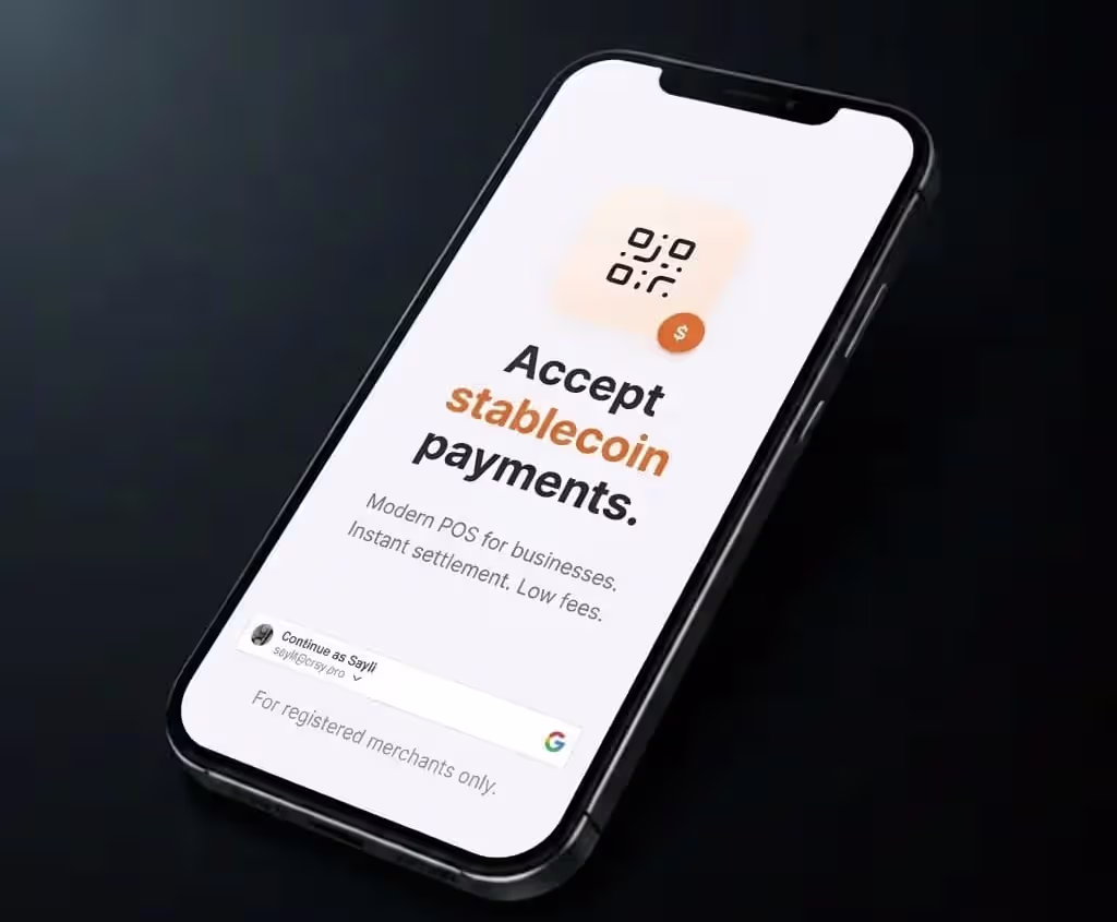 Cray merchant account signup screen
